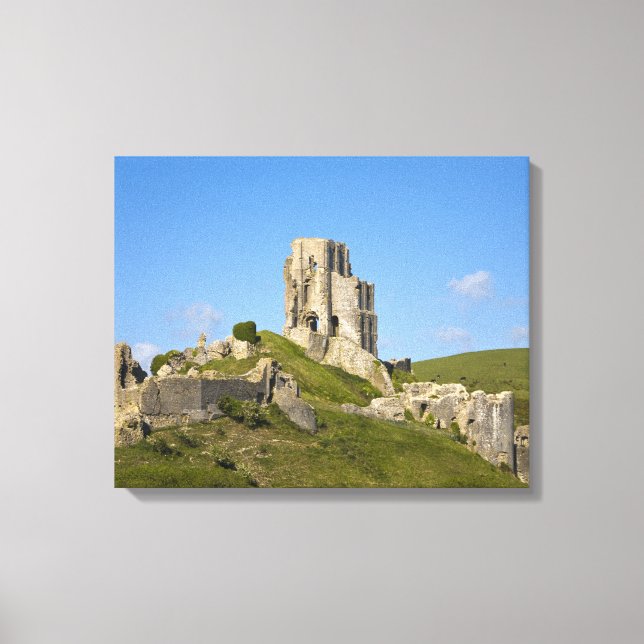 Corfe Castle, Corfe, Dorset, England Leinwanddruck (Vorderseite)