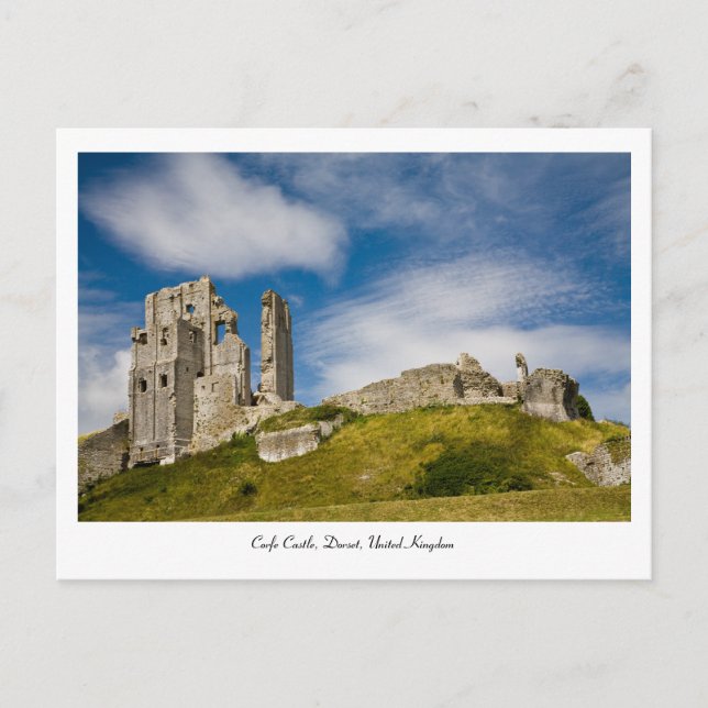 Corfe Castle, Dorset, Vereinigtes Königreich Postkarte (Vorderseite)