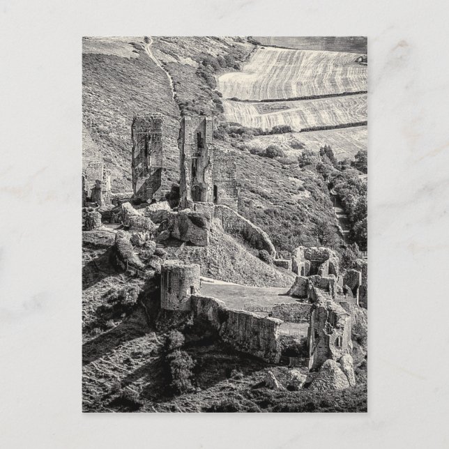 Corfe Castle Postkarte (Vorderseite)