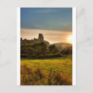 Corfe Castle Sunrise Postkarte