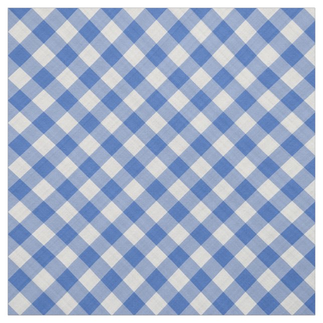 Corflower Blue Gingham Checkered Kariert Print Stoff (Muster)
