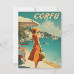 Corfu 50er Jahre Vintage Postkarte
