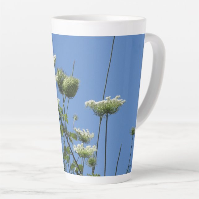 Corfu Cream Wildblumen Latte Tasse (Rechte Ecke)