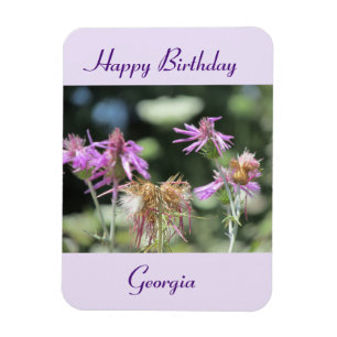 Corfu Lilac Wildblumen GeburtstagsFoto Magnet