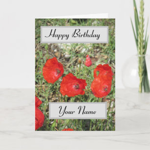 Corfu Red Poppies Geburtstagskarte Karte