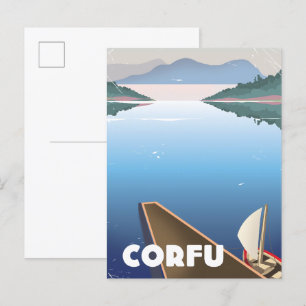 Corfu-Reiseplakat Einladungspostkarte