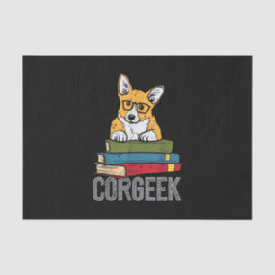 Corgeek Book Lover Welsh Corgi Funny Nerd Dog Seidenpapier
