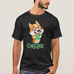 Corgeek Corgi Geek Wortwitz Süß Nerd Hund Liest Bu T-Shirt