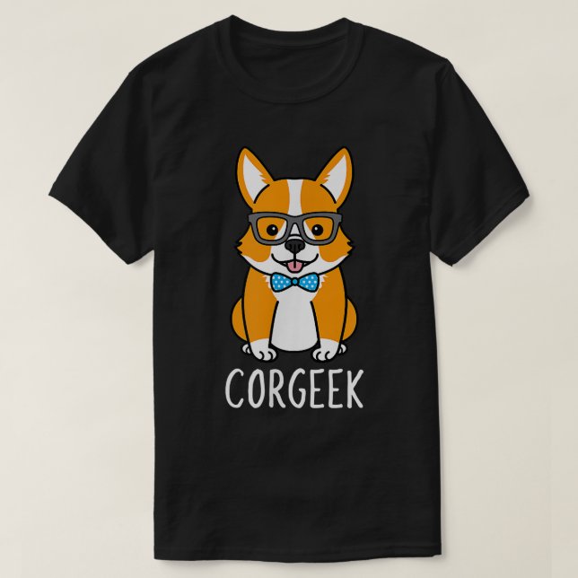 Corgeek Cute Corgi Dog T-Shirt (Design vorne)