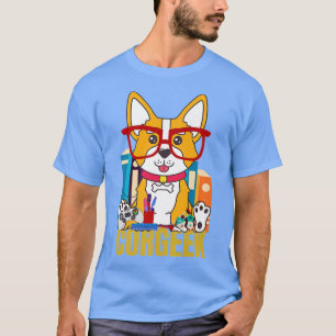 Corgeek Funny Corgi Geek Book Lovers Nerd Dog Lieb T-Shirt