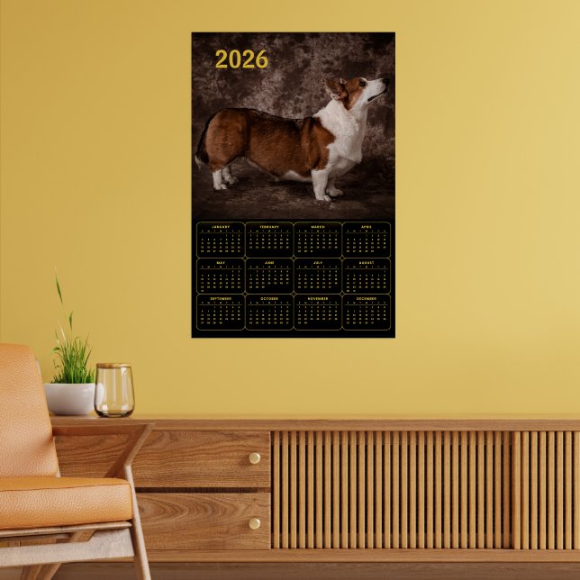 Corgi 2026 Wandkalender Poster (Wohnzimmer 2)