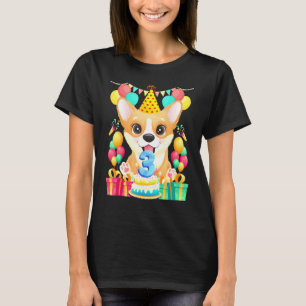 Corgi 3. Geburtstag 3 Jahre alte Geschenke zum Geb T-Shirt