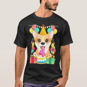 Corgi 4. Geburtstag 4 Jahre alt T-Shirt