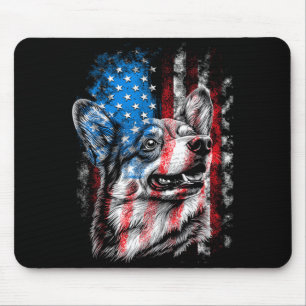Corgi 4. Juli Hunde Liebhaber Männer Frauen Amerik Mousepad