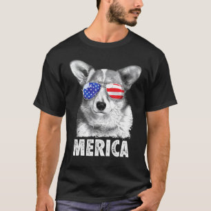 Corgi 4. Juli Merica Männer Frauen USA Amerikanisc T-Shirt