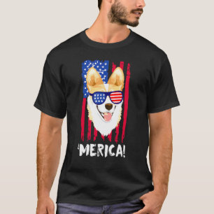 Corgi 4. Juli Sonnenbrille USA Patriotischer Hund T-Shirt