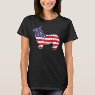 Corgi 4. Juli USA-Flagge Amerika Patriotisch USA M T-Shirt