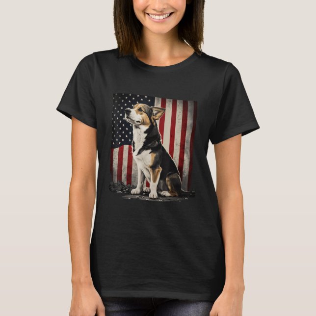Corgi 4th of July Dog  American Flag T-Shirt (Vorderseite)