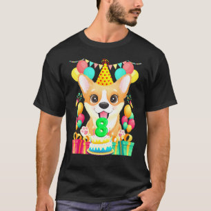 Corgi 8. Geburtstag 8 Jahre alt T-Shirt