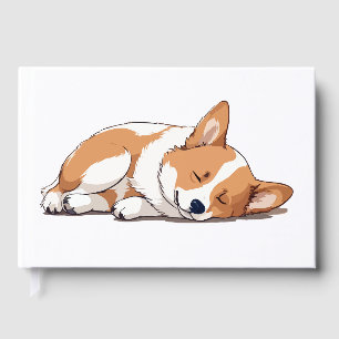 Corgi Adorable Süße Tier Schlafen Entspannung Ruhe Gästebuch