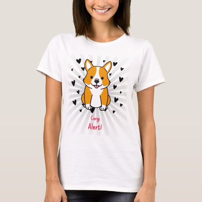 Corgi Alert!  niedlicher T - Shirt (Vorderseite)