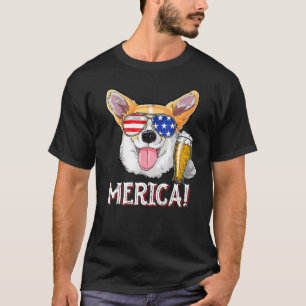 Corgi American Sonnenbrille 4. Juli Hund Welpe U T-Shirt