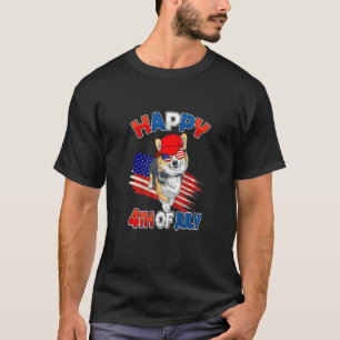 Corgi Amerikanische Flagge USA Patriotisch 4. Juli T-Shirt