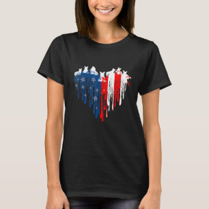 Corgi Amerikanische Herz Flagge Hund 4. Juli T-Shirt