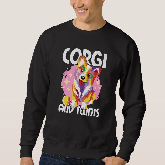Corgi and Tennis Sweatshirt (Vorderseite)