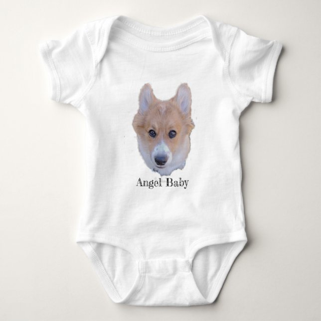 Corgi Angel Baby Baby Strampler (Vorderseite)