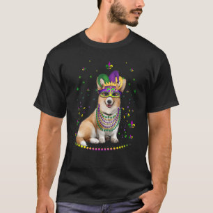 Corgi Animal Niedlich Mardi Gras Carnival Jester T-Shirt