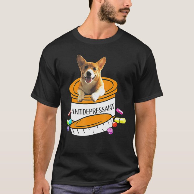 Corgi Antidepressivum T-Shirt (Vorderseite)