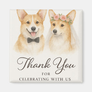 Corgi Aquarell Hochzeit Danke Magnet