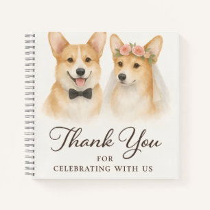 Corgi-Aquarell-Hochzeits-Dankeschön Notizbuch