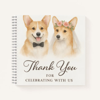 Corgi-Aquarell-Hochzeits-Dankeschön Notizbuch