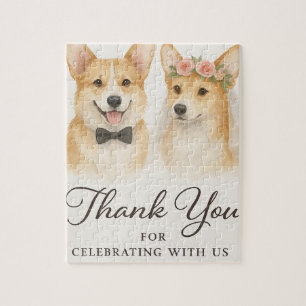 Corgi-Aquarell-Hochzeitsgeschenk Puzzle