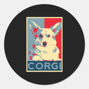 Corgi Art Dog Kunst für Fans von Corgis Runder Aufkleber