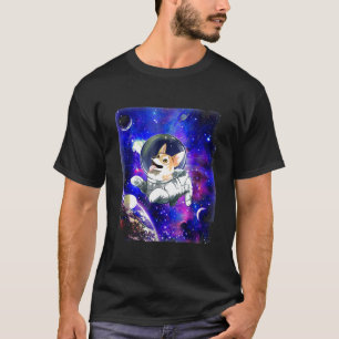 Corgi-Astronaut fliegt im Weltraum T-Shirt