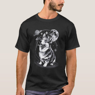 Corgi Astronaut Galaxie Planeten Weltraum Hunde Li T-Shirt