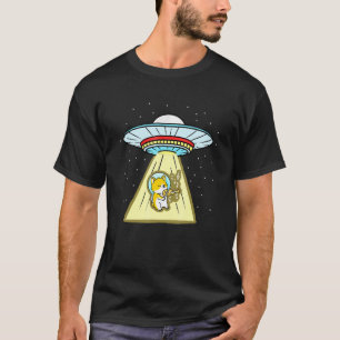 Corgi-Astronaut spielt Gitarre Violine Ufo-Entführ T-Shirt