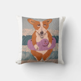 Corgi at the Beach T-Shirt Kissen