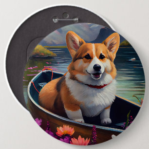 Corgi auf einem Paddel: Ein landschaftliches Abent Button