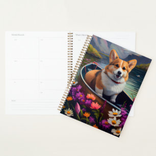 Corgi auf einem Paddel: Ein landschaftliches Abent Planer