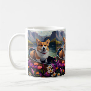 Corgi auf einem Paddle: Ein Landschaftliches Abent Kaffeetasse