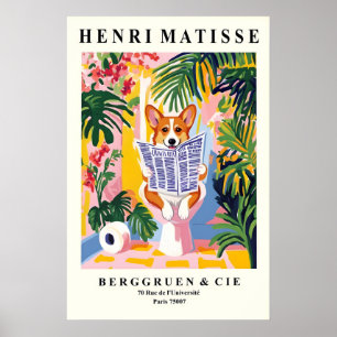 Corgi auf Toilette Kunstposter - Lustiger Matisse- Poster