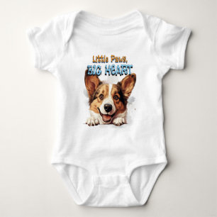 Corgi Baby Body Kleine Pfoten großes Herz Strampler