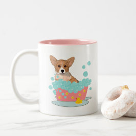 Corgi-Bad-Zeit Zweifarbige Tasse