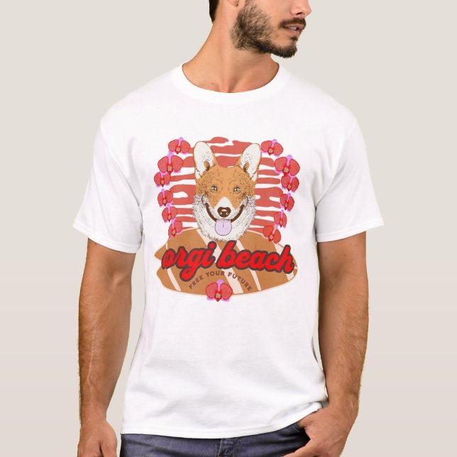 Corgi Beach Free Your Future T-Shirt (Vorderseite)