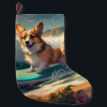Corgi Beach Surfmalerei Kleiner Weihnachtsstrumpf<br><div class="desc">Tauchen Sie ein in die spielerische Welt des Kaninchen-Abenteuers mit diesem faszinierenden Bild. Ein gepflegter Hund geht zu den Wellen und reitet geschickt auf einem sonnengeküssten Strand. Das lebendige Kunstwerk vereint wunderbar das Wesentliche der Erregung am Strand, während der Hund furchtlos auf den Wellen reitet und den Geist von Spaß...</div>