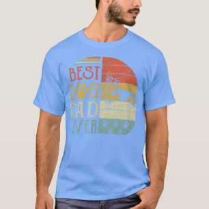 Corgi Best Hund Vater je Vintager Vatertag Retro T-Shirt